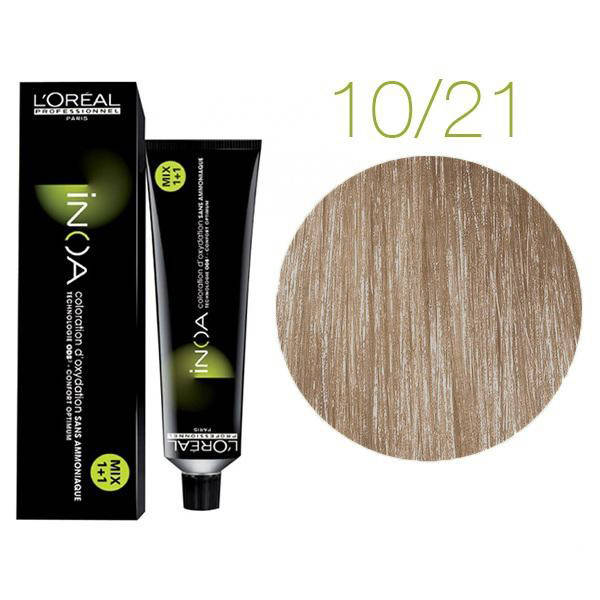 

Крем-краска L'Oreal Professionnel INOA 10/21 Очень очень светлый блонд фиолетовый пепельный 60 мл (4698Gu)