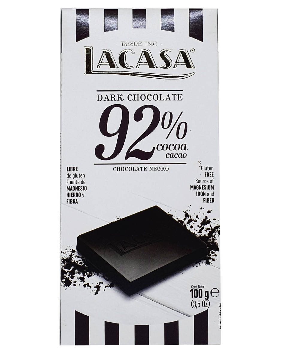 

Шоколад чорний Lacasa 92% Dark Chocolate 100 г (55082)