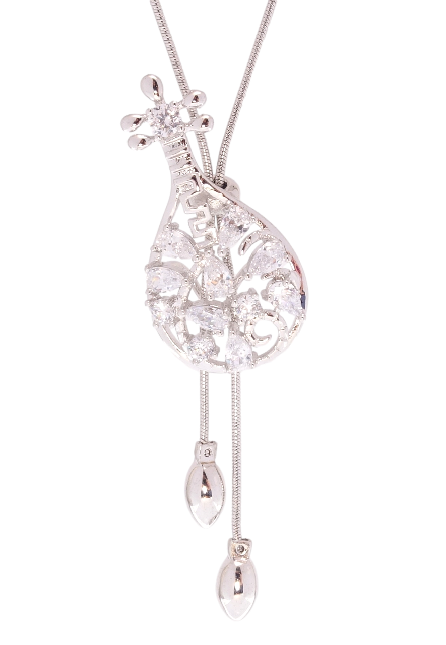 

Бегунок на цепочке Xuping Родий "Кобза с фианитами" размер 51-54см х 1мм