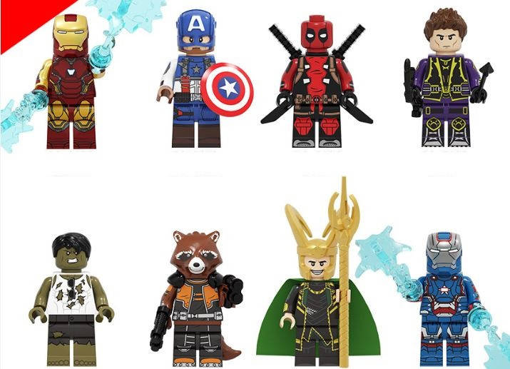 

Человечки фигурки Мстители 8 шт, супергерои Marvel, DC для лего lego