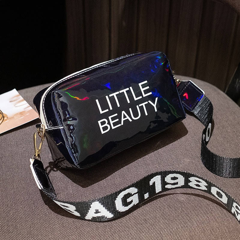 

Женская голографическая сумка через плечо детская сумочка LITTLE BEAUTY черная, Черный
