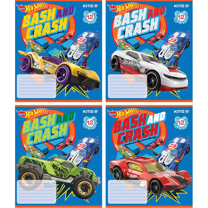 

Тетрадь школьная Kite Hot Wheels,HW18-234 12 листов, в линию, HW18-234