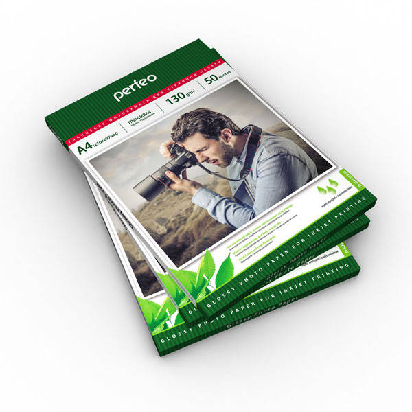 

Фотобумага Perfeo глянцевая А4, 130 г/м2, упаковка 50 листов, Белый