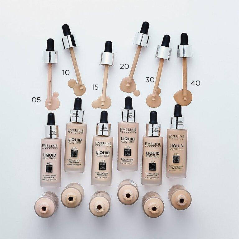 

Тональная основа Eveline LIQUID CONTROL 010 Light Beige