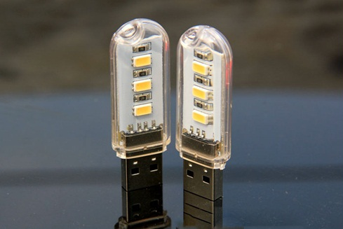 

USB LED ночник (3 светодиода) - теплый