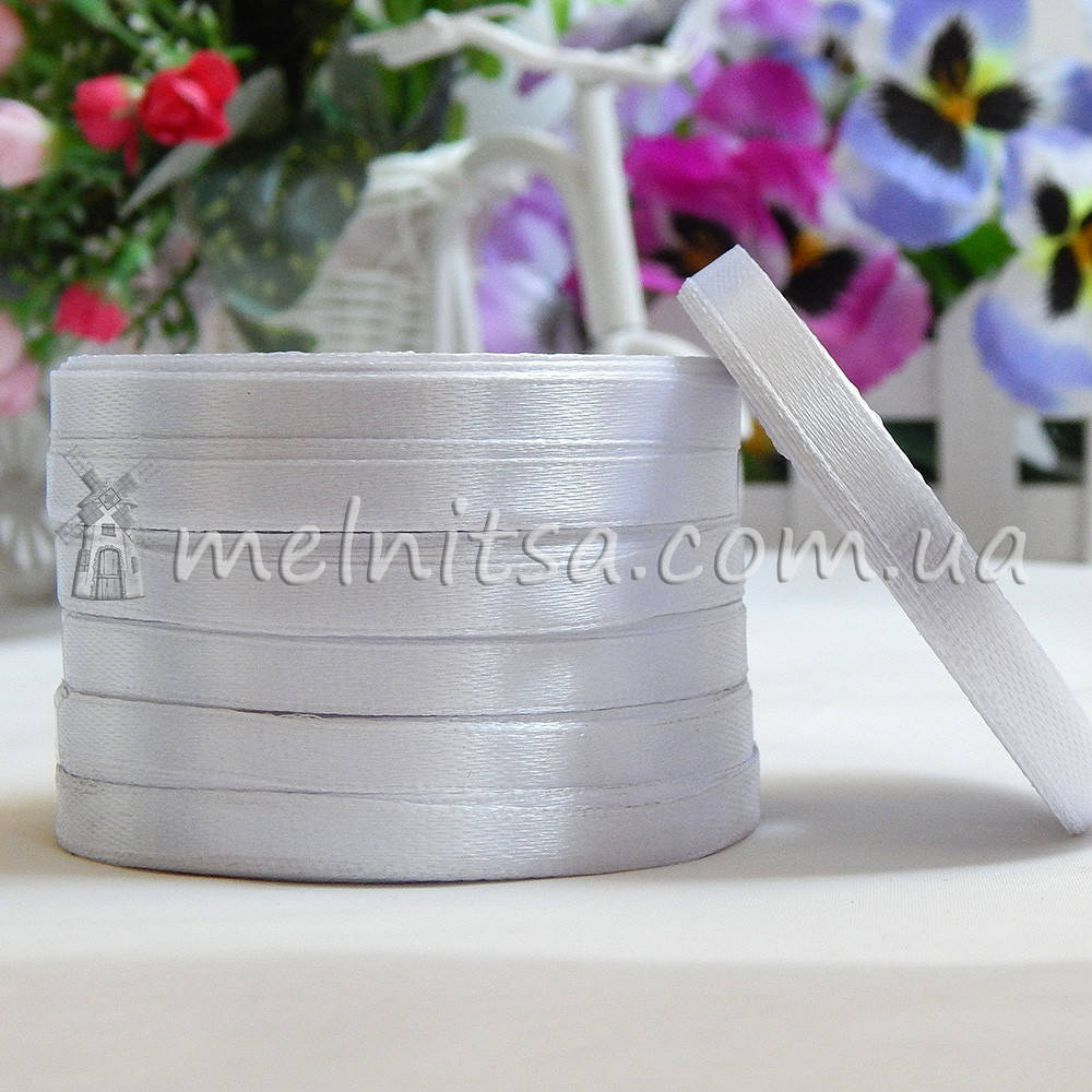 

Атласная лента 0,6 см, №1 белый, рулон 23 м