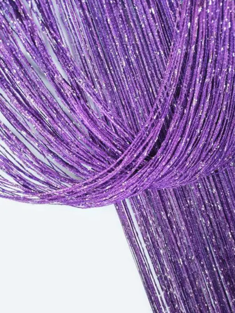 

Шторы Нити с люрексом Дождь Фиолетовый