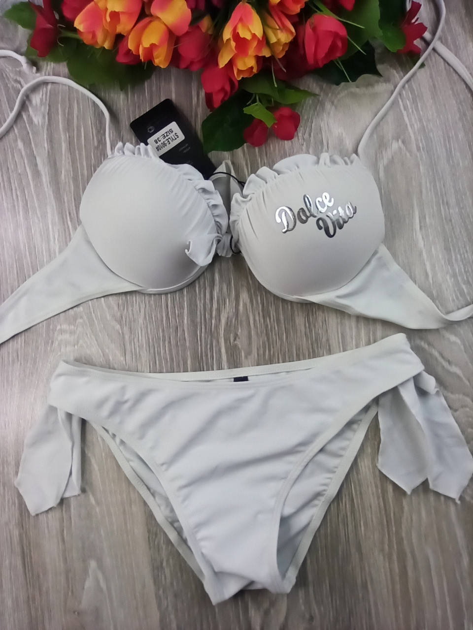 

Купальник однотонный Rivage Line 40р белый (9010)