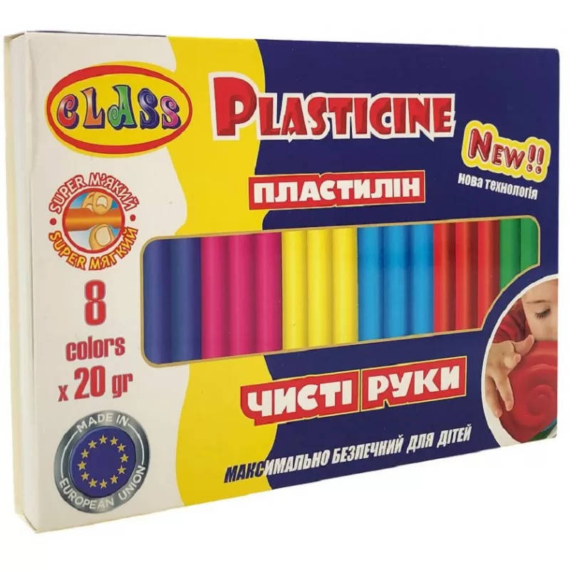 

Пластилін Class Чисті руки 8 кольорів 160 г, Разные цвета