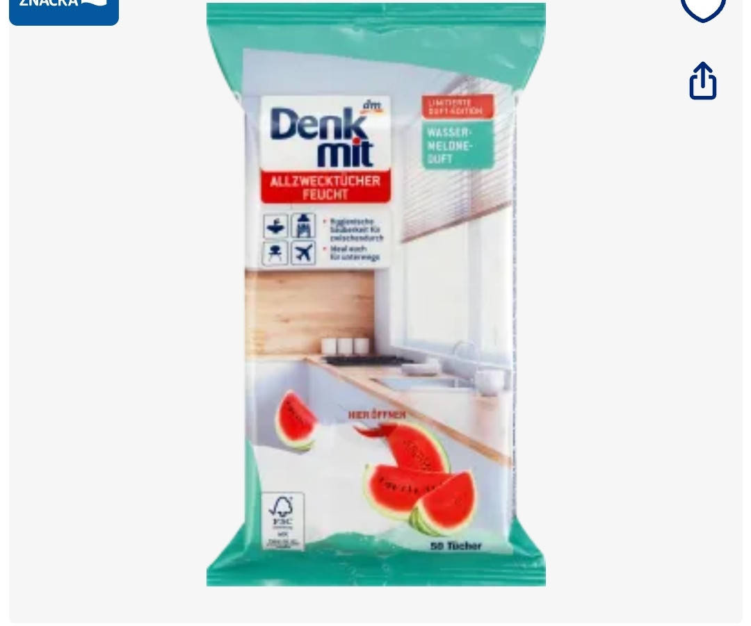 

Denkmit Feuchte Allzwecktücher Wassermelon Эффективные влажные салфетки для быстрой очистки 50шт