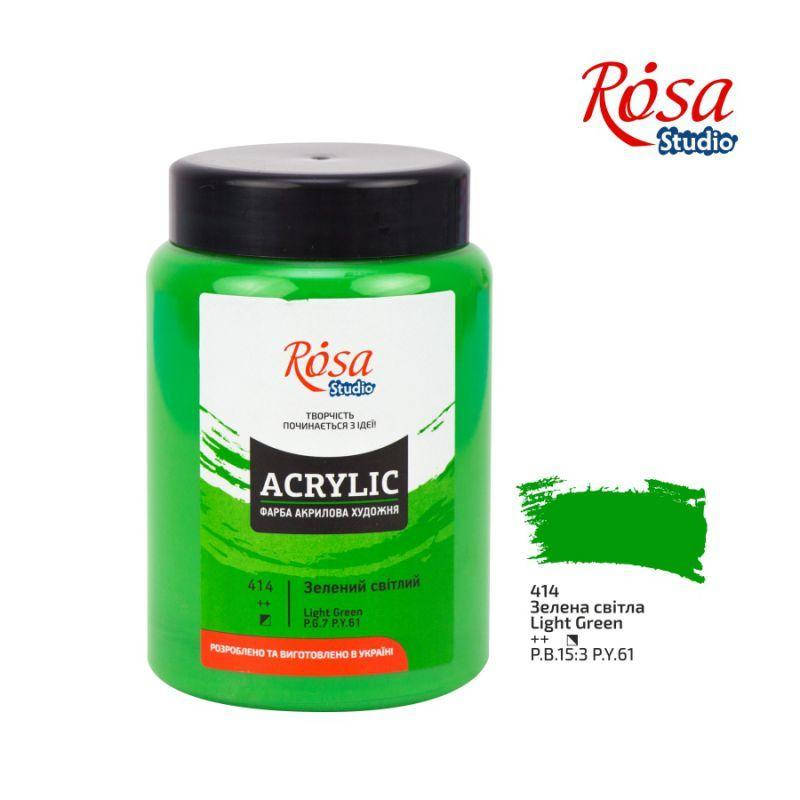 

Краска акриловая Rosa Studio 400 мл зеленый светлый (4823086706828), Зелёный