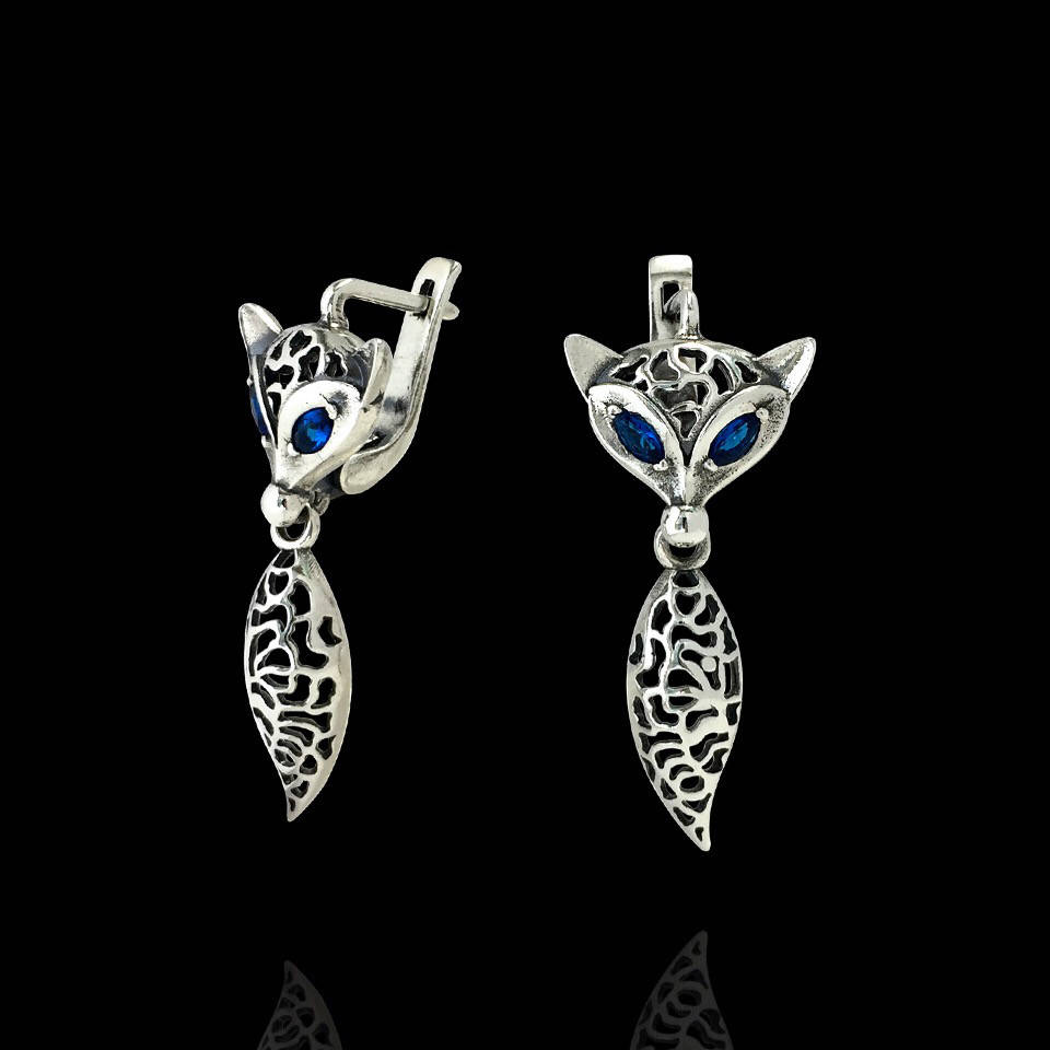 

Серебряные серьги Лиса