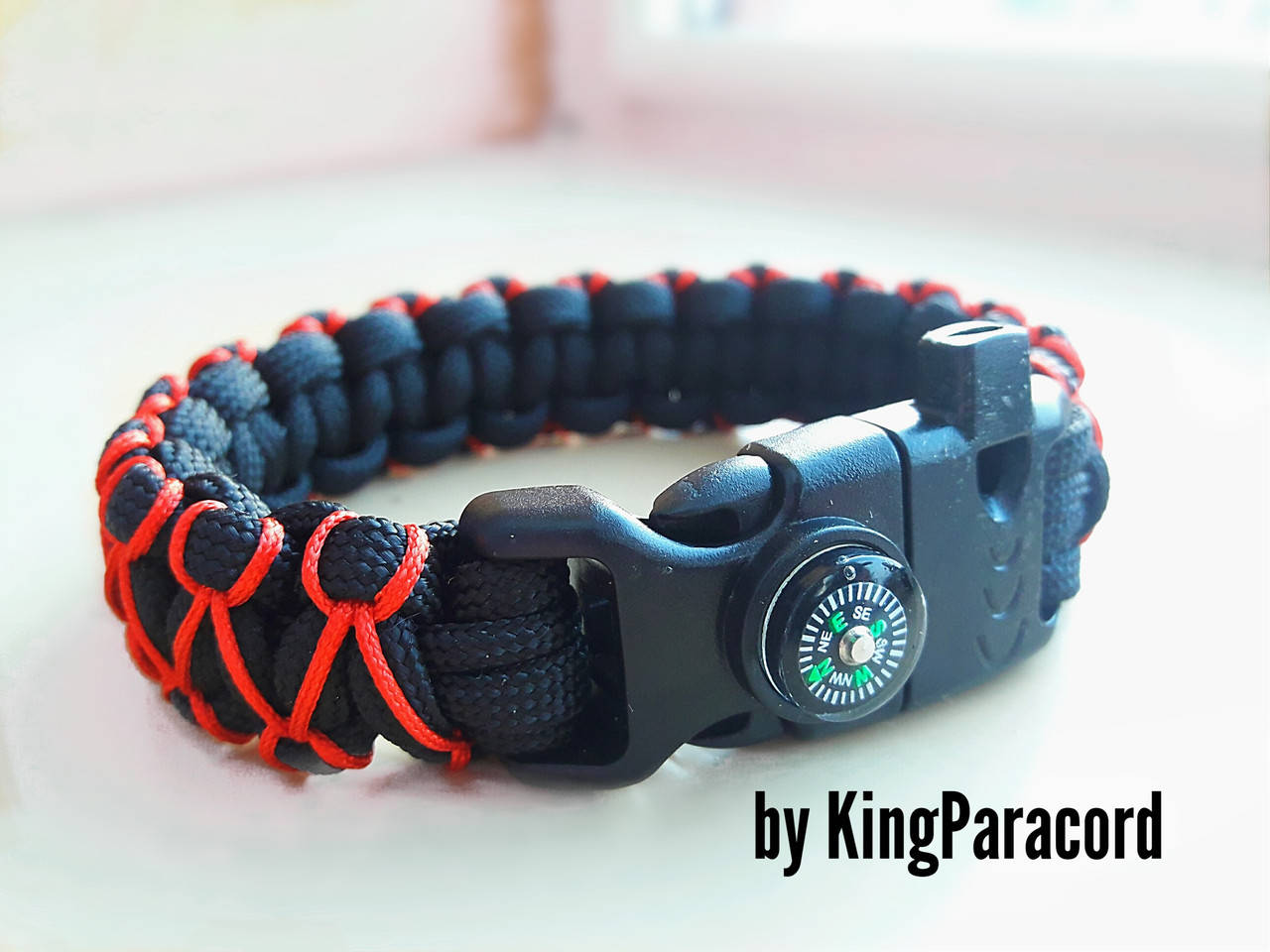 

Браслет 5в1 плетения Кобра соплеткой из паракорда кресало огниво свисток компас паракорд + брелок в подарок