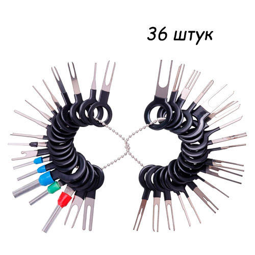 

Набор из 36 съемников для извлечения пинов контактов из разъемов авто