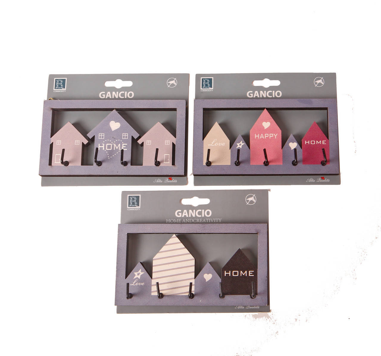 

Ключниця дерев'яна 4-5 гачків Happy Home 15*8см