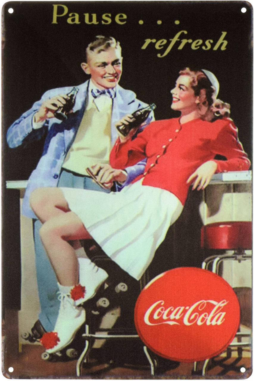 

Металлическая табличка "Кока-Кола (Пауза, Которая Освежает) / Coca-Cola" (ms-001667)