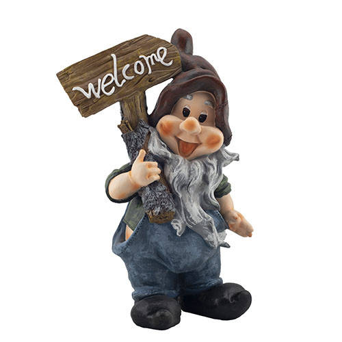 

Садовая фигура Гном Welcome - 2 (полистоун) F4022(P)