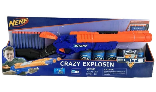 

Детская винтовка бластер Нерф Nerf на поролоновых патронах, Синий
