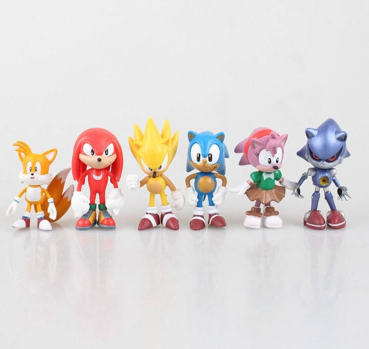

Набор Игрушки-фигурки Соник Ёжик Super Sonic и его друзья, 6 шт