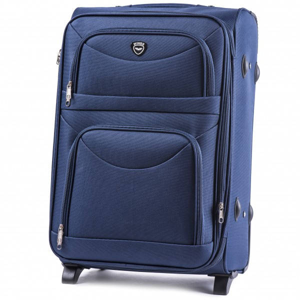 

Чемодан Wings 6802 тканевый  (L) на 2-х колесах Синий