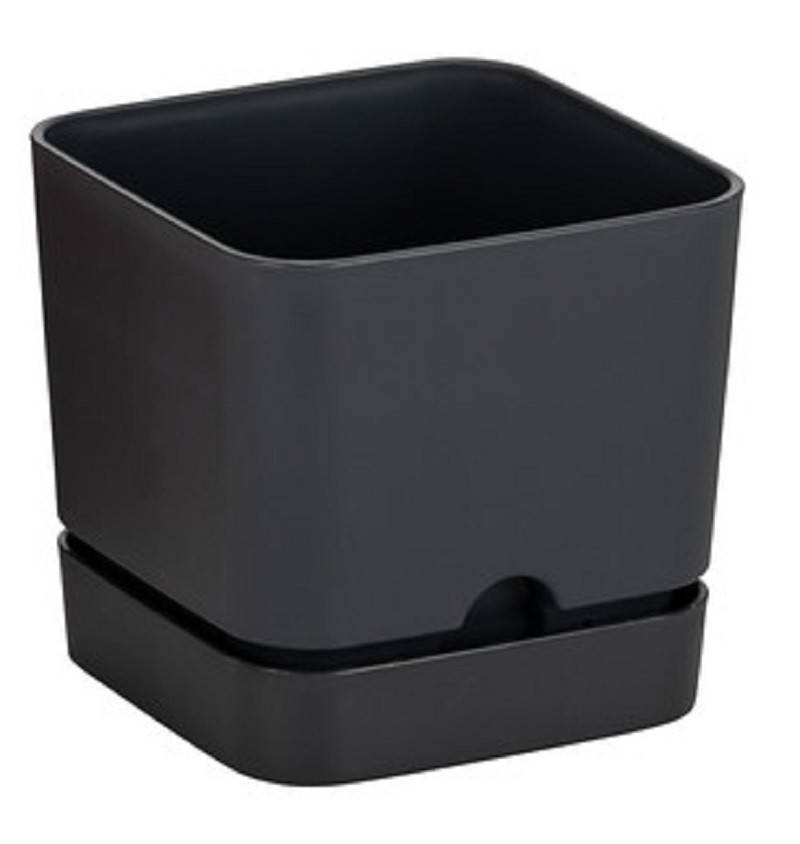 

Горшок для цветов Рoliwork Begonya Square квадратный 2,3 л 16 x 15 см, Цвет Антрацит