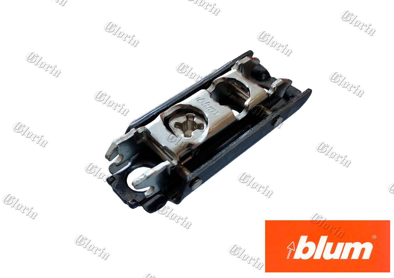 

Петля накладная с доводчиком Blum Clip-Top черный оникс 71B3550 ONS Монтажная планка прямая под саморез 175H3100 ONS