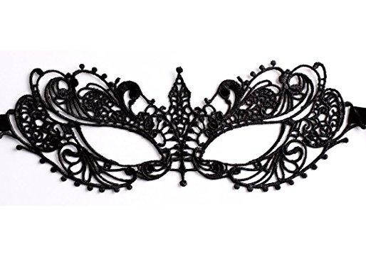 

Ажурная женская маска на глаза кружевная черная 17, Черный