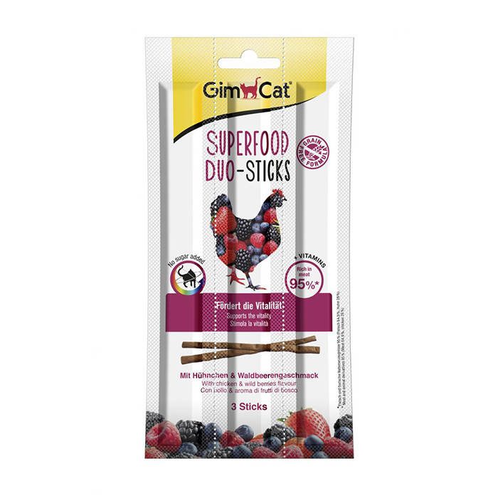 

GimCat Superfood Duo-Sticks с курицей и ягодами для кошек 3 шт.