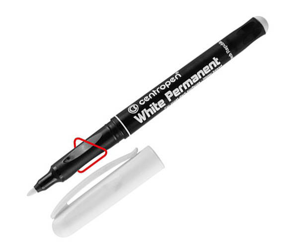 

Маркер перманентный тонкий белый круглый 1,2мм Centropen 2686