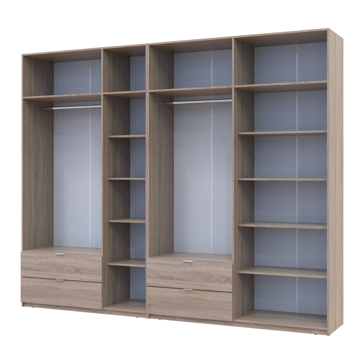 Розпашна Шафа для одягу Doros Лукас Дуб сонома 3+4 ДСП 295х50х240 (42005123) 3