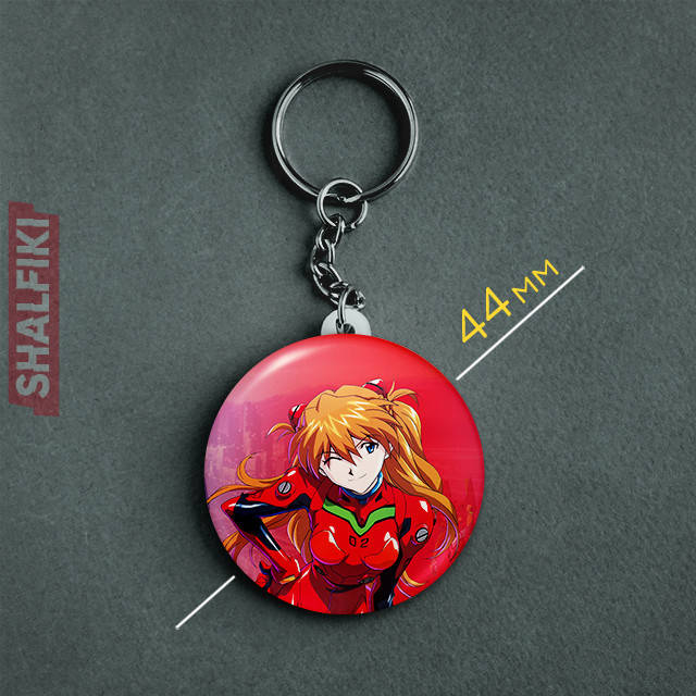

"Аска Лэнгли Сорью (Евангелион / Evangelion)" брелок круглый Ø44 мм, Разные цвета