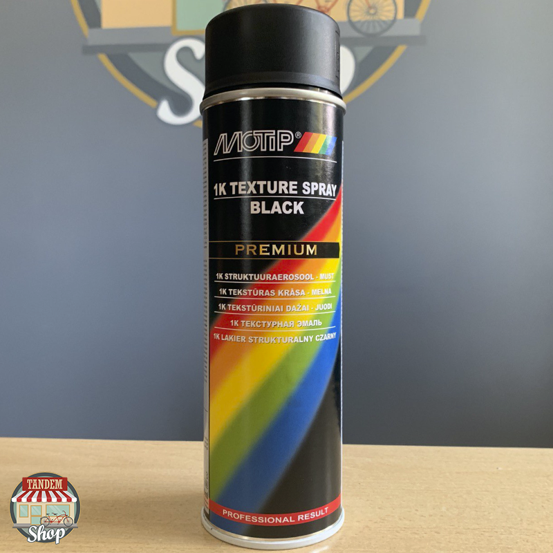 

Краска (эмаль) текстурная для пластика Motip Premium Line 1K Texture Spray, 500 мл Аэрозоль Черный