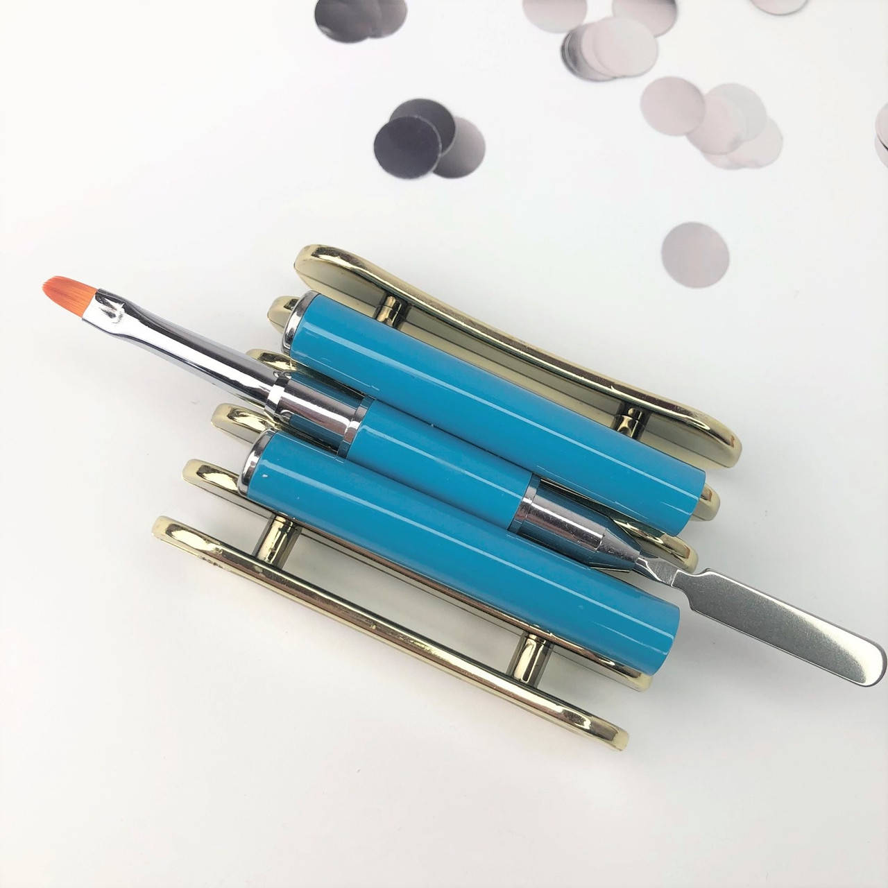 

Кисть 2 в 1 для полигеля с шпателем Global Fashion №4