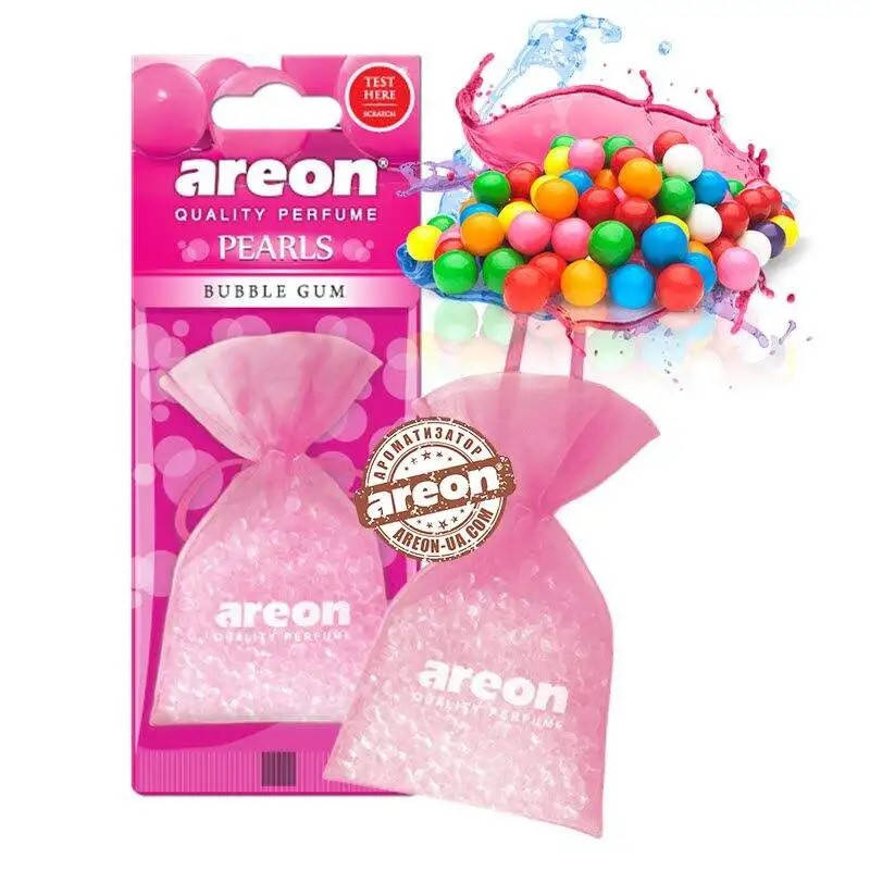 

Ароматизатор Areon (Освежитель воздуха в машину) "Pearls" - мешочек на зеркало_Bubble Gum