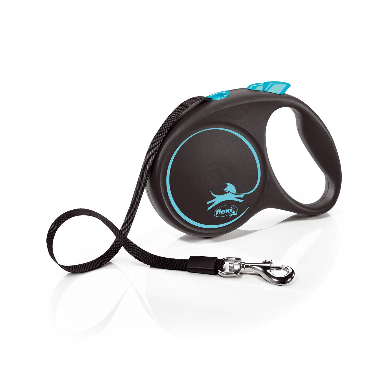 

Flexi (Флекси) Black Design L - Поводок-рулетка для собак лента (5 м, до 50 кг) синий