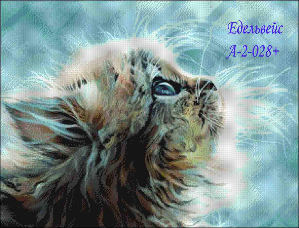 

Схема для вышивания бисером или нитками Котик А-2-028 +