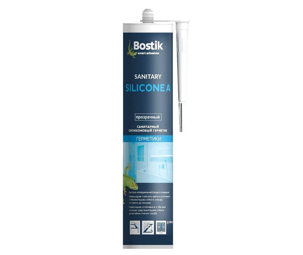 

Герметик силиконовый BOSTIK SANITARY SILICONE A санитарный белый, 280мл