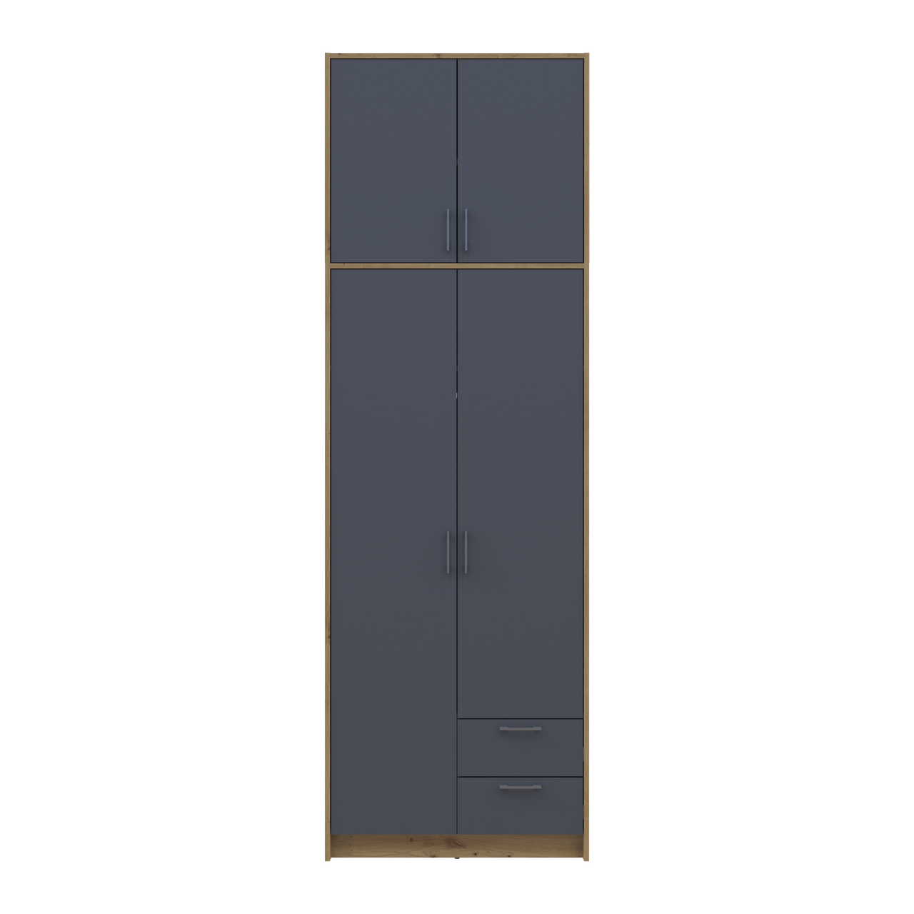 Шафа для одягу Doros Ронді з високою антресолею Дуб Артізан/Графіт 2 ДСП 82х52х260 (42005186) 4