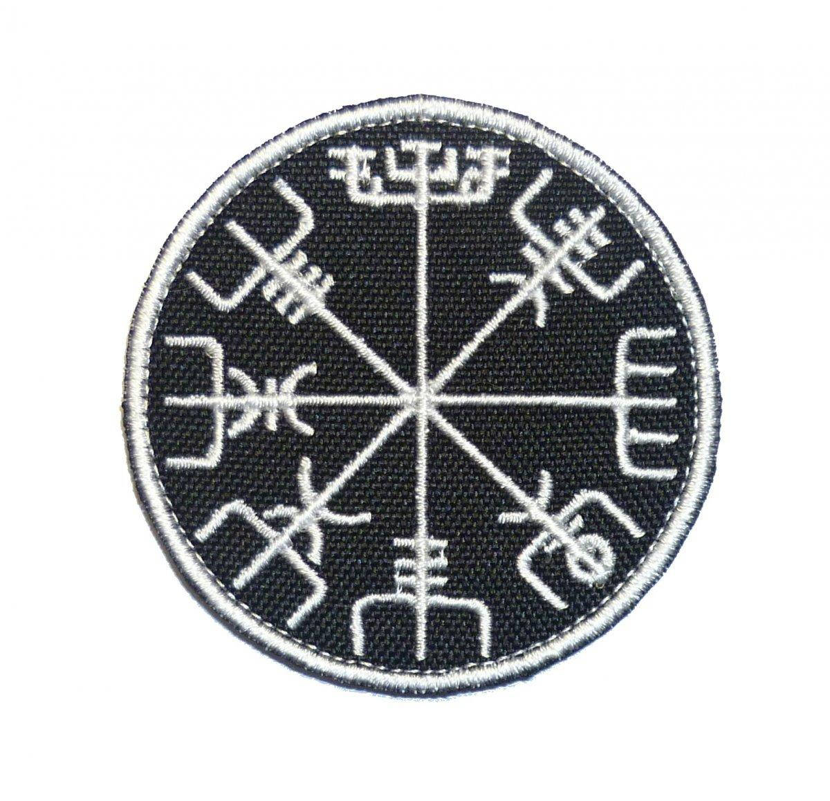 

Патч, нашивка, шеврон "Компас Вікінгів Vegvisir". Чорно білий