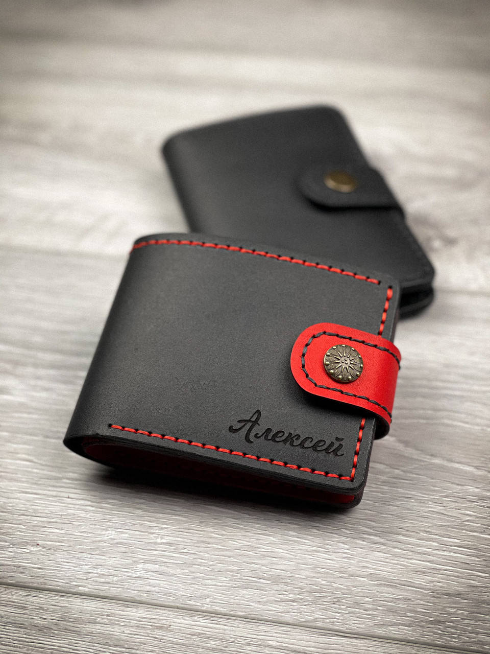 

Чоловічий гаманець з натуральної шкіри, Комбинированный цвет