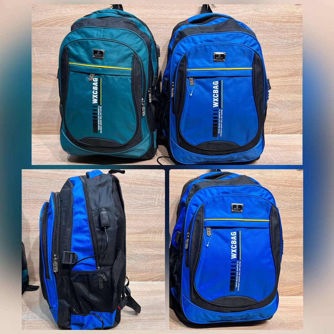 

Рюкзак спортивный дорожный тканевый на молнии с карманами 50*35 см в разных вариантах Panda, Черный