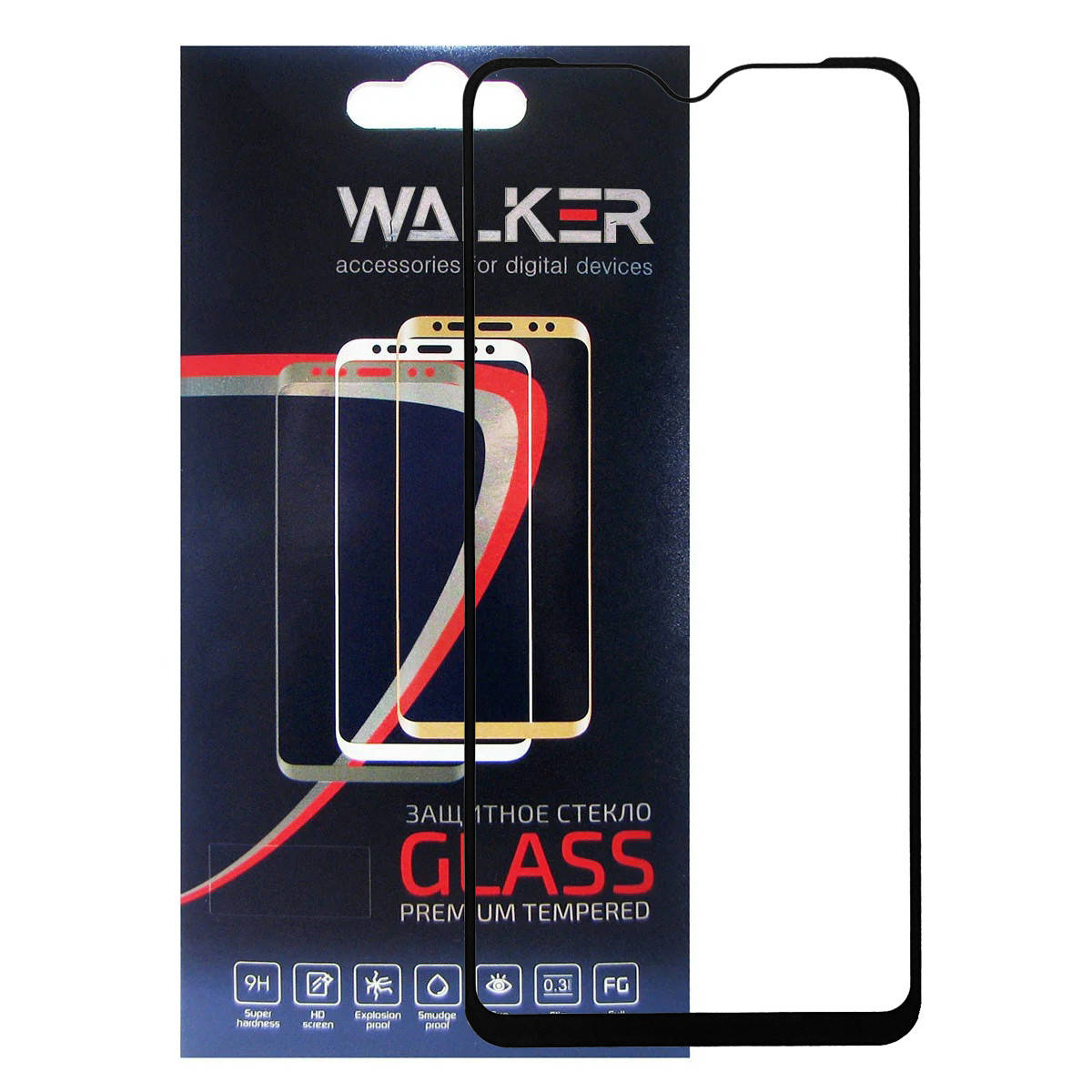 

Защитное стекло Walker 3D Full Glue для Samsung Galaxy A10 / A10S Black, Черный