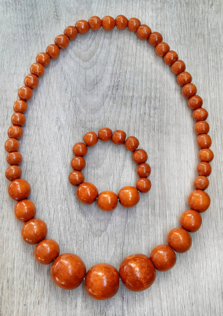 

Набір буси та браслет Бусинка. Янтарні.