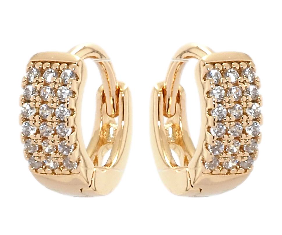 

Серьги Xuping Позолота 18K колечки "Инкрустация цирконием"