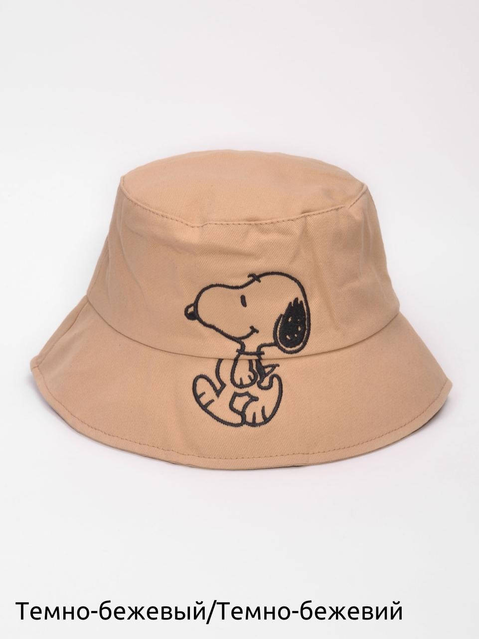 

Темно бежевая Панама детская хлопковая Snoopy