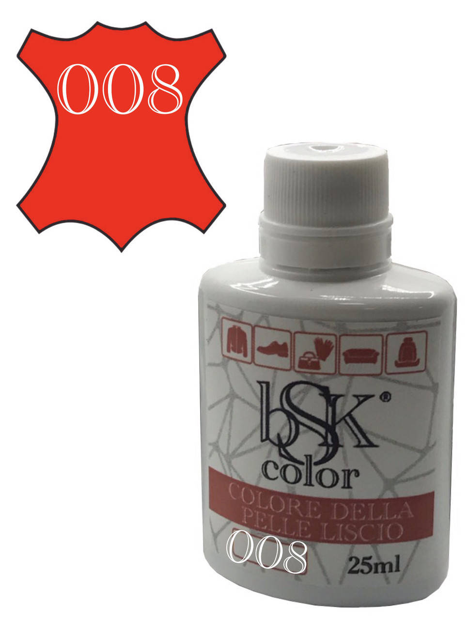 

Краска для гладкой кожи 25ml цвет красный №008