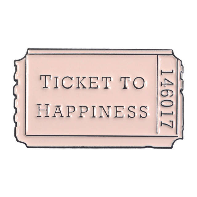 

"Билет в счастье Ticket to happiness" значок (пин) металлический
