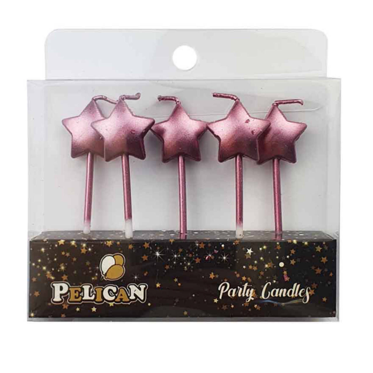 

Набор свечей на торт "Звезды" (5 шт.) розовое золото
