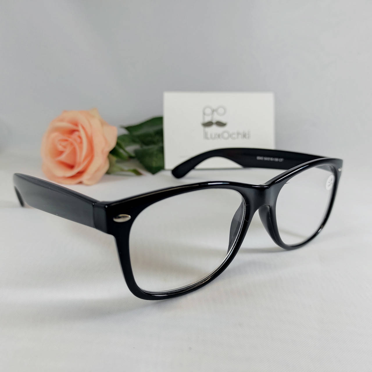 

+3.5 Готовые очки для зрения формы Ray Ban Wayfarer, Черный