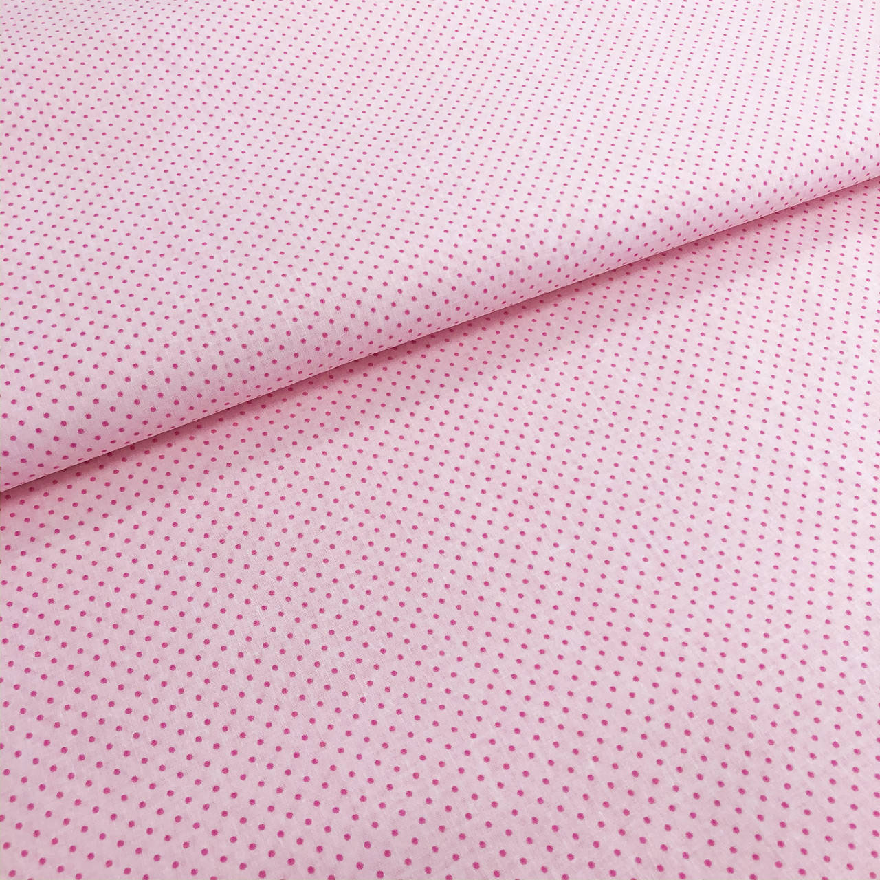 

Польская хлопковая ткань "Горох малиновый на розовом", Разные цвета